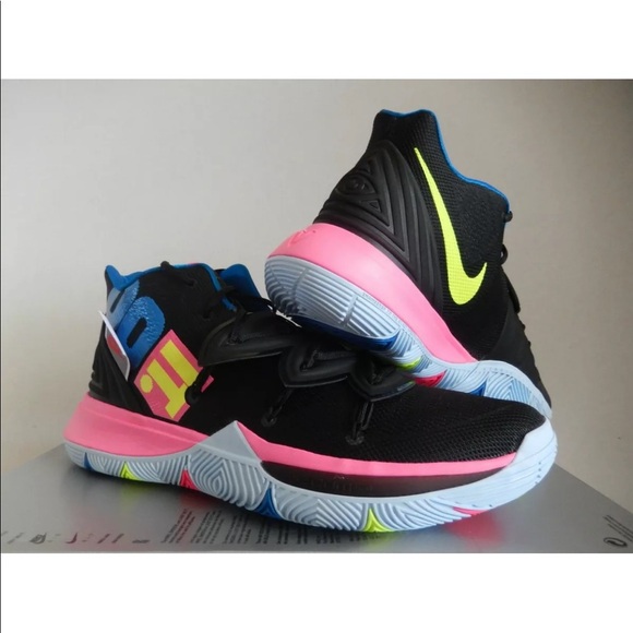 NIKE‎ KYRIE 5 BLACK-VOLT-HYPER PINK JUST DO IT" - Picture 1 of 7
